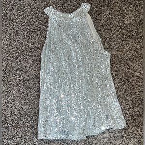 Silver sparkle top
